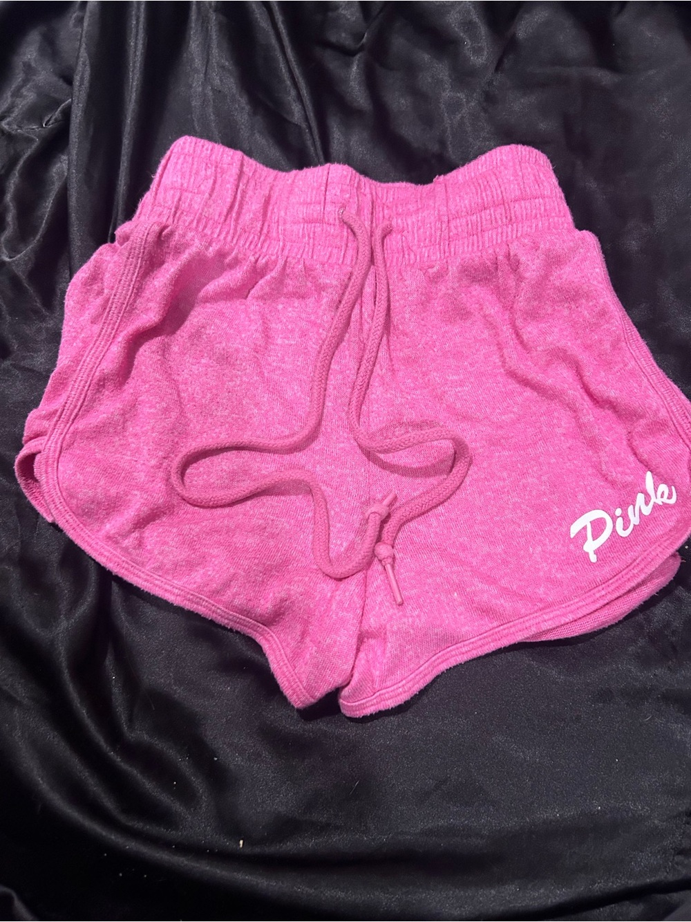 PINK Victoria's Secret Hot Pink Terry Drawstring Athletic Shorts